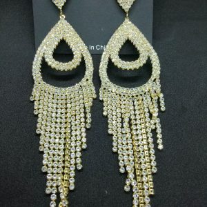 Long Rhinestone Tassel Earrings for Women 2024