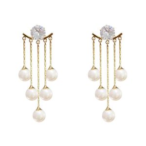 Korean-style crystal drop earrings for women