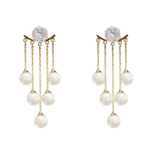 Korean-style crystal drop earrings for women