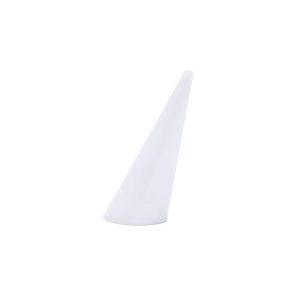 White acrylic jewelry display stand offering abrasion resistance and sleek design for rings.